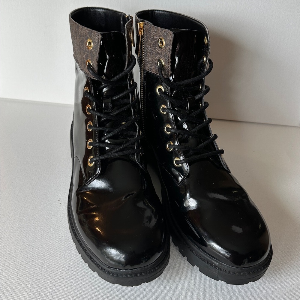 Michael Kors - Alistar Signature Logo Combat Boots, size 8.5